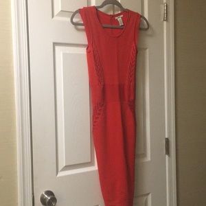 Barlll Dark cap sleeve coral fitted dress XS